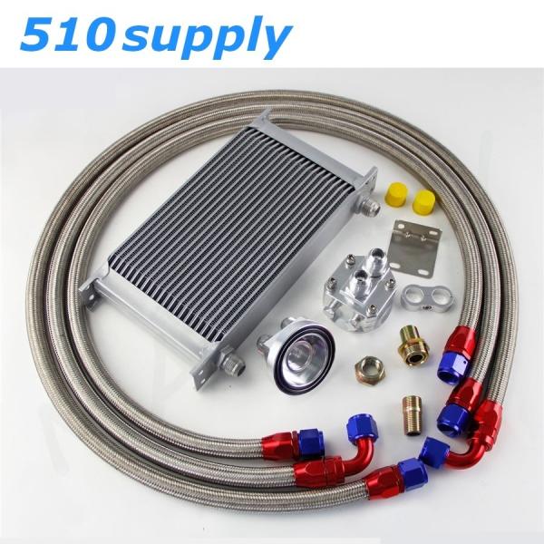 オイルクーラー BNR32 BCNR33 BNR34 22段 汎用 エレメント移設タイプ シルバー ...