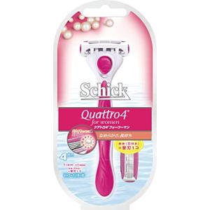 Schick (シック) シック Schick クアトロ4フォーウーマン ホルダー (替刃2コ付) 女性用 カミソリ 替刃 (1コは本体に装着済み)の商品画像