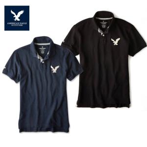 アメリカンイーグル ポロシャツ ビッグロゴ 半袖 メンズ AE American Eagle ae1705 ネイビー ブラック 爆買