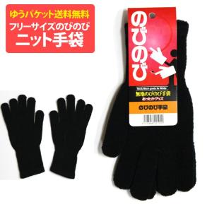 ニット手袋 男女兼用 ユニセックス グローブ おまけにウエスタン POLO ソックス付き zakka107 黒 ブラック  ゆうパケット