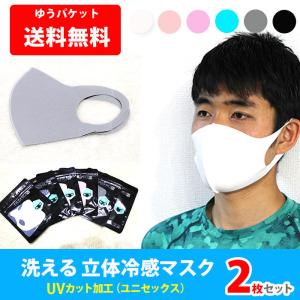 冷感 マスク 2枚セット ストレッチ 布マスク 立体マスク 繰り返し使える おしゃれマスク zakka166 レディース メンズ 呼吸しやすい