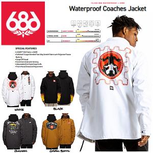 特典あり 686SIX EIGHT SIX OUTERWEAR Waterproof Coaches Jacket メンズ スノージャケット アウター スノーウェア スノーボード S/M/L/XL｜54tide