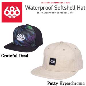 686 Waterproof Softshell Hat メンズ ウォータープルーフ ソフトシェル ハット 撥水 スナップバック キャップ スノーボード ONE SIZE｜54tide