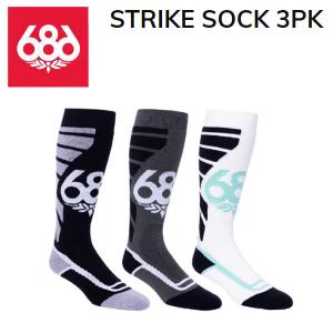 シックスエイトシックス 686 MENS STRIKE SOCK 3PK メンズ ストライク ソックス 靴下 3Pセット スノーボード S/M L/XL｜54tide