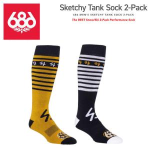 686 シックスエイトシックス MEN'S Sketchy Tank Sock 2-Pack メンズ スケッチータンクソックス スノーボード S/M L/XL｜54tide