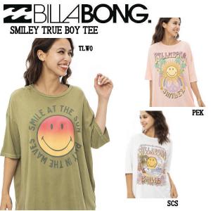 BILLABONG ビラボン 2023春夏 レディース 【SMILEY】 SMILEY TRUE BOY TEE Ｔシャツ スマイリー 半袖 ティーシャツ スケボー サーフィン トップス Mサイズ｜54tide