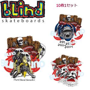 ブラインド Blind ボーンズ BONES ステッカー 10枚1セット スケートボード 3カラー Blind Heritage Sticker 10 Pack｜54tide