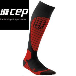 薄くて暖かい遠赤外線素材  Ski Race Socks/black red/レディース