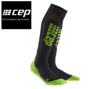 【CEP】薄くて暖かい遠赤外線素材  Snowboard Ultralight Socks サイズII-IV レディーススキー スノーボード スポーツ サーモソックス 靴下 BlackGreen｜54tide