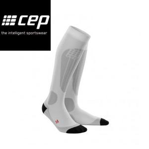 【CEP】薄くて暖かい遠赤外線素材  progressive+ Ski Thermo Socks White/Silver/サイズIII-V/メンズ スノーボード スポーツ サーモソックス 靴下/厚手タイプ｜54tide