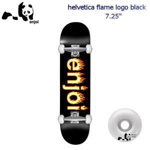 エンジョイ enjoi キッズ ジュニア 子供用 コンプリートデッキ スケートボード 板 HELVETICA FLAME LOGO BLACK 7.25 COMPLETE SKATEBOARD｜54tide