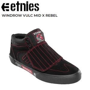 エトニーズ etnies WINDROW VULC MID X REBEL ウインドロウ バルク スケートシューズ スケシュー スケートボード 靴 スニーカー 耐久性 ブラック｜54tide