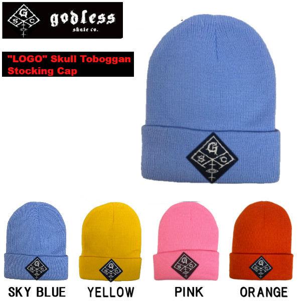 ゴッドレス godless SKATEBOARD "LOGO" Skull Toboggan Sto...