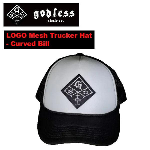 ゴッドレス godless SKATEBOARD LOGO Mesh Trucker Hat - C...