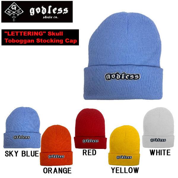 ゴッドレス godless SKATEBOARD "LETTERING" Skull Tobogga...