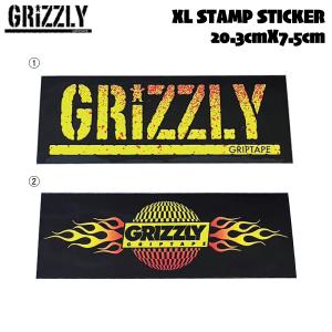 グリズリー GRIZZLY XL Stamp Sticker ロゴ ステッカー シール スケートボード ストリート 20.3cmx7.5cm 正規品｜54tide