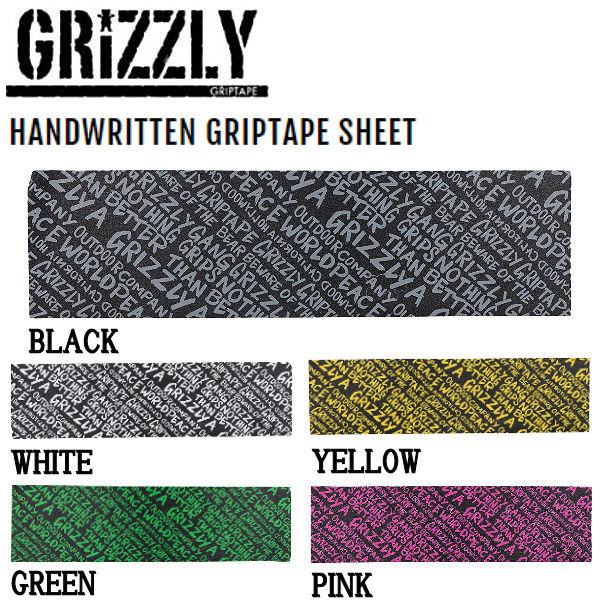 グリズリー GRIZZLY HANDWRITTEN GRIPTAPE SHEET グリップテープ デ...