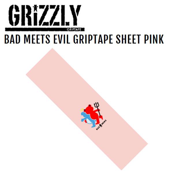 グリズリー GRIZZLY BAD MEETS EVIL GRIPTAPE SHEET PINK デ...
