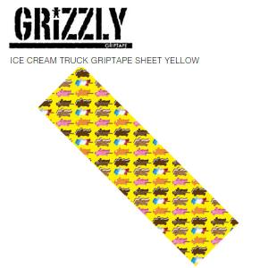 グリズリーGRIZZLY  ICE CREAM TRUCK GRIPTAPE SHEET YELLOW デッキテープ グリップテープ スケートボード スケボー sk8 skateboard イエロー｜54tide