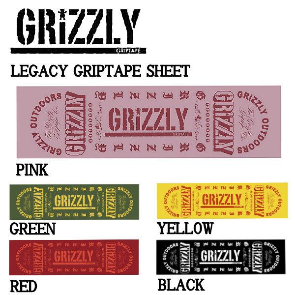 グリズリー GRIZZLY LEGACY GRIPTAPE SHEET グリップテープ デッキテープ...