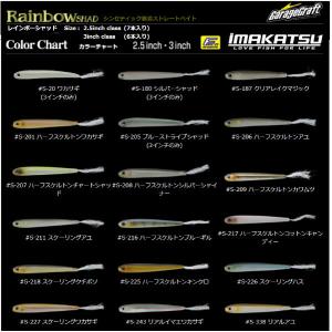 IMAKATSU イマカツ RAINBOW SHAD レインボーシャッド リアルセミフローティング ソフトベイト ワーム 釣り バスフィッシング スティックベイト ノーシンカー｜54tide