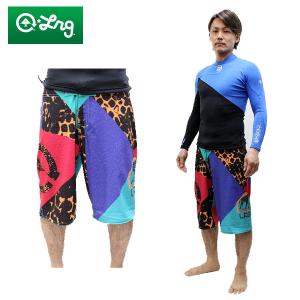 LRG エルアールジー メンズボードショーツ サーフパンツ 男性向け水着 カラフルインチ ターコイズ