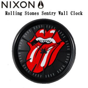 NIXON ニクソン Rolling Stones Sentry Wall Clock ローリング ストーンズ ベロ・マーク お洒落 ウォールロック 壁掛け時計 インテリア BLACK｜54tide