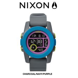 nix-na490-1951 NIXON ニクソンTHE UNIT 40 メンズ レディースウォッチ デジタル腕時計 100m生活防水-Navy-Purple｜54tide