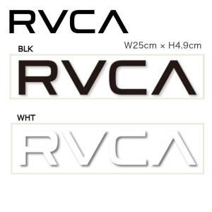 ルーカ RVCA ブランドロゴ カッティングステッカー サーフィン スノーボード スケートボードに 25cm x 4.9cm ブラック ホワイト THERMAL DIE CUT STICKER｜54tide