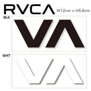 ルーカ RVCA ブランドロゴ カッティングステッカー サーフィン スノーボード スケートボードに 12cm x 5.8cm ブラック ホワイト THERMAL DIE CUT STICKER｜54tide