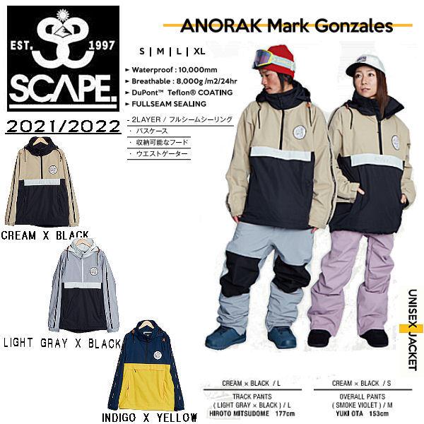 エスケープ SCAPE ANORAK MARK GONZALES ユニセックス UNISEX スノー...