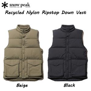スノーピーク SNOWPEAK 人気 定番モデル Recycled Nylon Ripstop Down Vest リサイクルナイロン リップストップダウンベスト アウトドア キャンプ