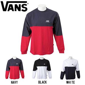 バンズ VANS 2019 秋冬 Color Block L/S T-Shirt 長袖 Tシャツ ロング ロンＴ メンズ レディース S〜XL 3カラー WHITE NAVY BLACK｜54tide