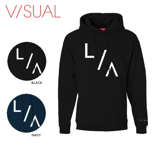 ヴィジュアル V/SUAL LA Hoodie メンズプルオーバーパーカー 長袖 スケートボード ア...