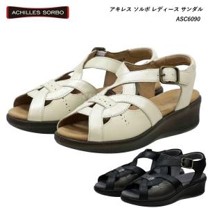 アキレスソルボ レディース ASC6090 ホワイトゴールド 黒 レディース サンダル  靴 ウォーキングシューズ