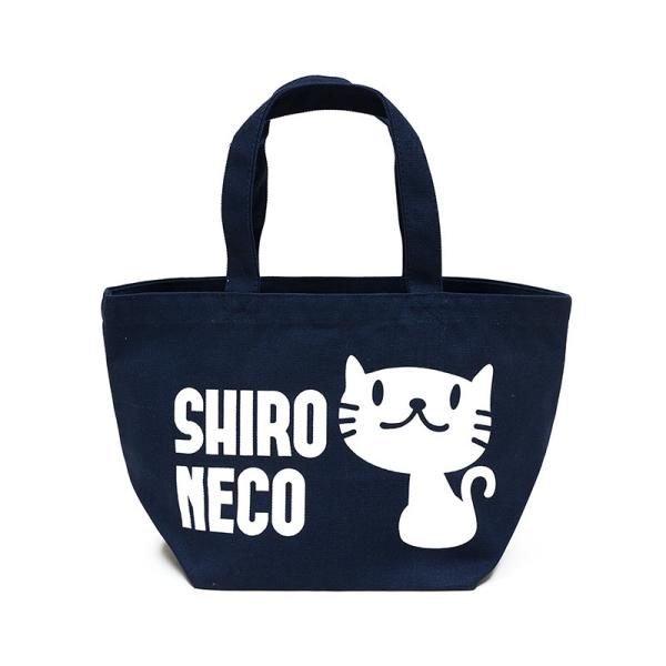 猫 ミニ トートバッグ メンズ レディース しろねこさん ネイビー ネコ ねこ 猫柄 雑貨 お買い物...