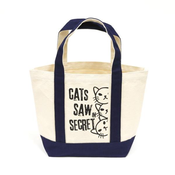 猫 ミニ トートバッグ メンズ レディース WATCHCAT ネイビー ネコ ねこ 猫柄 雑貨 お買...