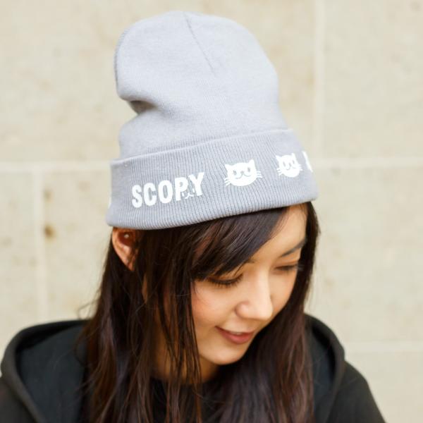 猫 おもしろ かわいい ニットキャップ lots of cat グレー ネコ ねこ 猫柄 雑貨 キャ...