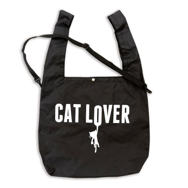 猫 マルシェバッグ CAT LOVER ( ブラック ) ネコ ねこ 猫柄 雑貨 お買い物 エコバッ...