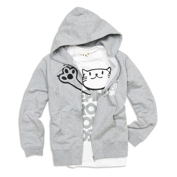 猫 おもしろ かわいい Tシャツ パーカー セット PEEPING CAT ＋ I&apos;m here ネ...