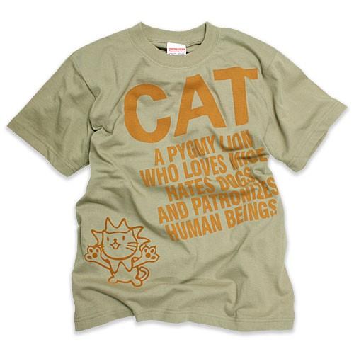 猫 Tシャツ 半袖 PYGMY LION サンドカーキ おもしろ ネコ ねこ 猫柄 雑貨 爆買 SC...