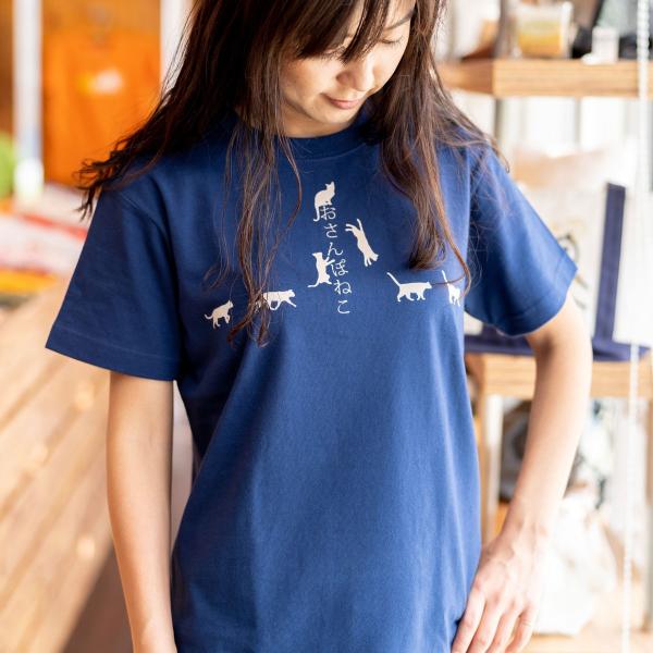 猫 おもしろ かわいい Tシャツ メンズ レディース 半袖 おさんぽねこ - アイイロ ネコ ねこ ...