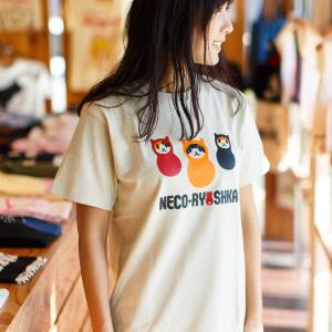 猫 Tシャツ 半袖 NECO-RYOSHKA ラテ おもしろ ネコ ねこ 猫柄 雑貨 SCOPY スコーピー