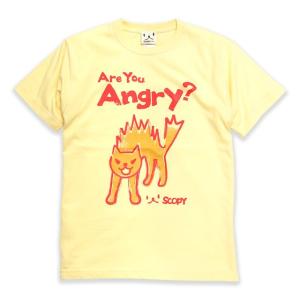 猫 おもしろ かわいい Tシャツ メンズ レディース 半袖 Are you angry? - クリーム ネコ ねこ 猫柄 雑貨 - メール便 - SCOPY スコーピー｜55scopy