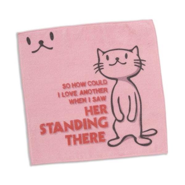 猫 おもしろ かわいい タオル STANDING THERE ネコ ねこ 猫柄 雑貨 ミニタオル 爆...