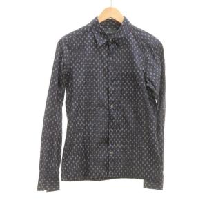 【中古】LOUNGE LIZARD 長袖シャツラウンジリザード 長袖シャツ 1 紺 ネイビー×赤 レ...