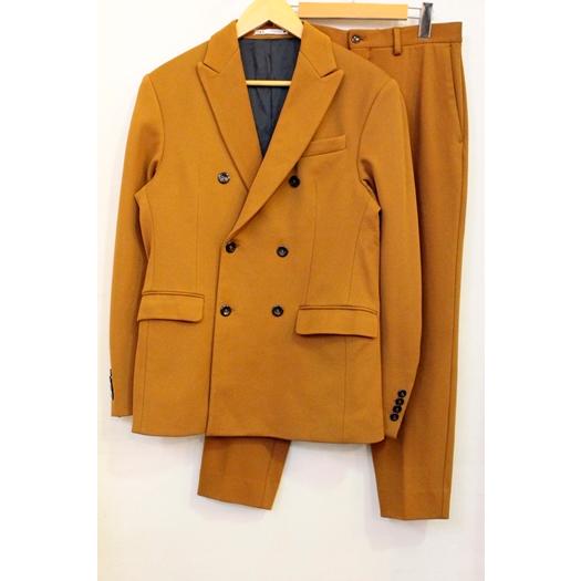 【中古】 ZARA メンズセットアップ EU48 ZARA/ダブルブレストセットアップ/EU48/茶...