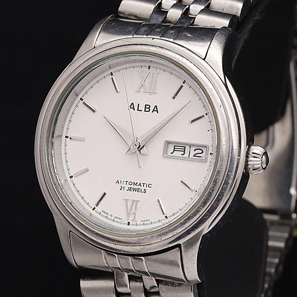 セイコー AT/自動巻 7S26-KPD0 アルバ デイデイト ローマン 裏スケ 21石 ラウンド ...