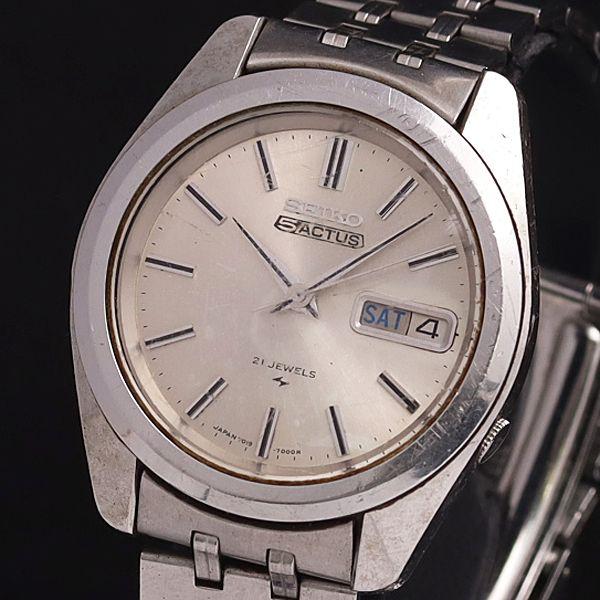 セイコー AT/自動巻 7019-7040 ファイブアクタス 21石 デイデイト シルバー文字盤 メ...