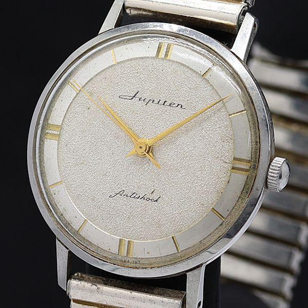 オリエント 手巻き U114413 ジュピター ラウンド アンティーク シルバー文字盤 メンズ腕時計...
